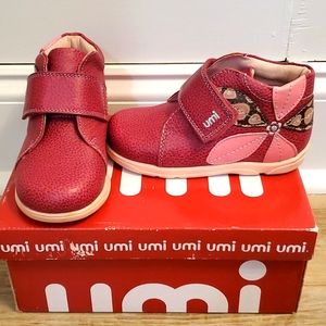 New UMI Kids Toddler Girls Leather Boots Size 7